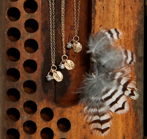 NO. 1 - Golden Hour - 14k Gold and Diamond Charm Necklace