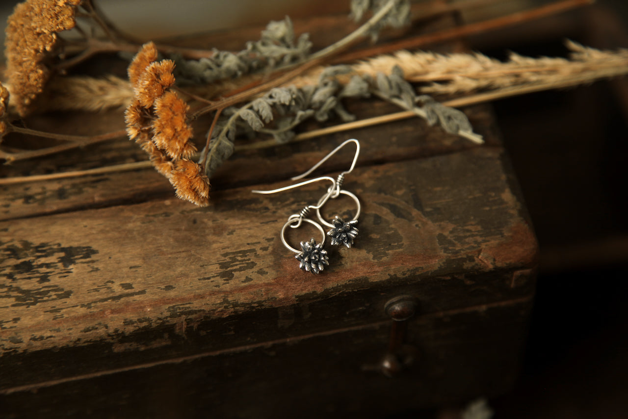 NO. 6 - Grounded - Silver Succulent Earrings