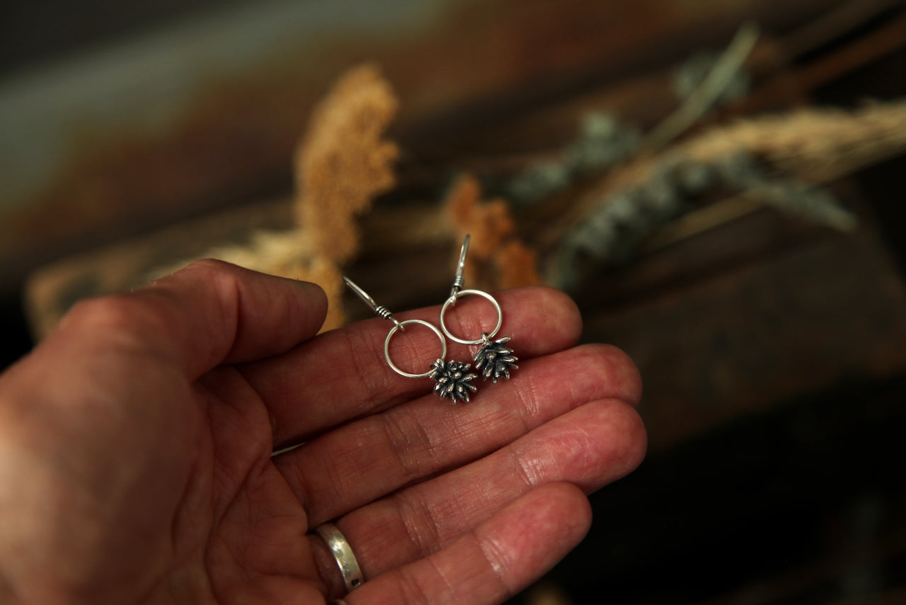 NO. 6 - Grounded - Silver Succulent Earrings