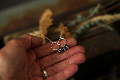 NO. 6 - Grounded - Silver Succulent Earrings
