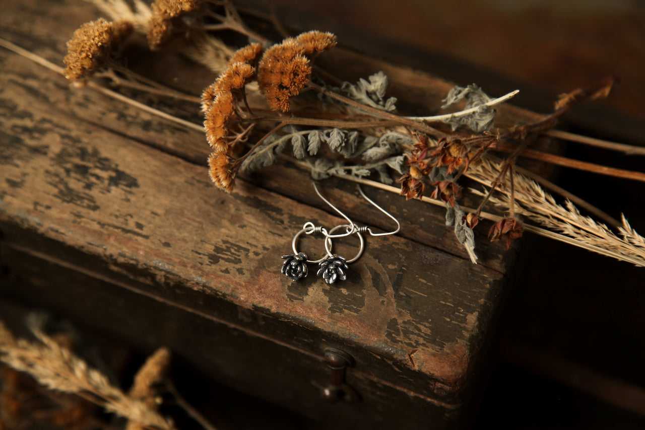 NO. 7 - Grounded - Silver Succulent Earrings