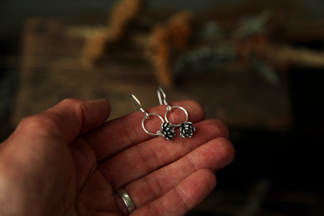 NO. 7 - Grounded - Silver Succulent Earrings