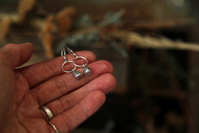 NO. 14 - Heirloom - Silver Print Decorated Earrings