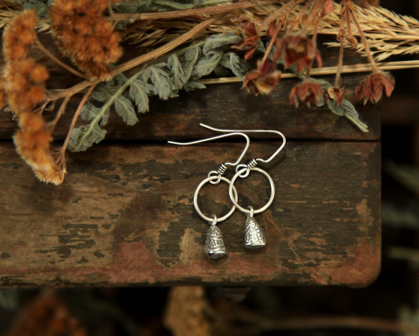 NO. 16 - Heirloom - Silver Print Decorated Earrings