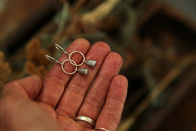 NO. 16 - Heirloom - Silver Print Decorated Earrings