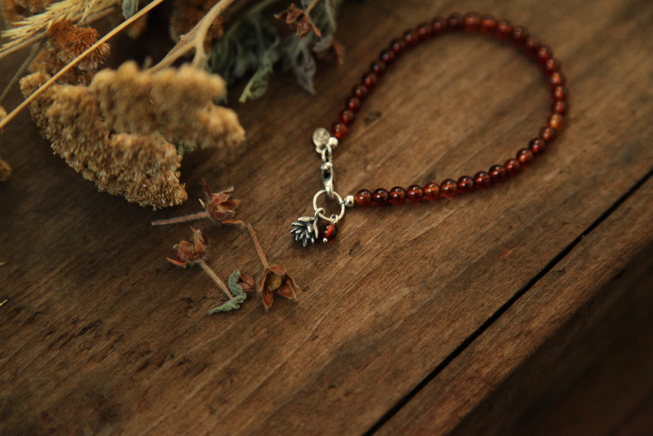 NO. 4 - 6.75" - Earthly Treasures Hessonite Garnet Bracelet