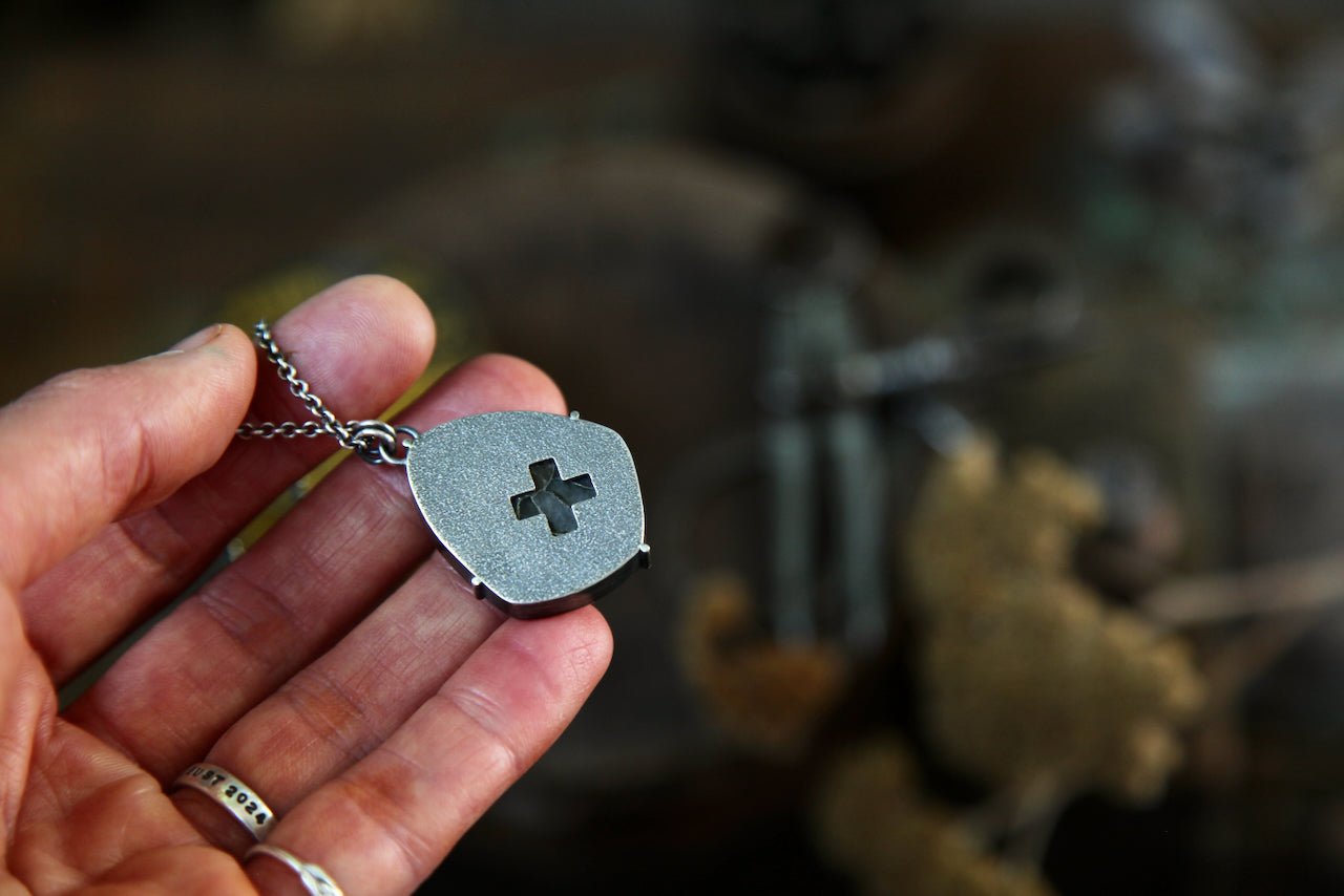 No. 1 || Ammonite Negative Pyrite Necklace