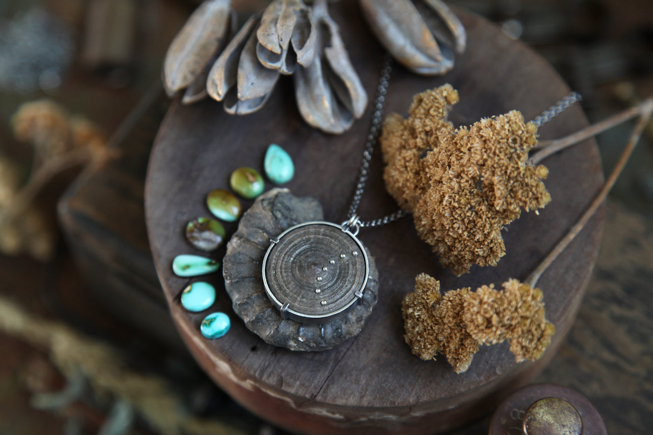 NO. 1 || Devonian "Floating" Coral and Sterling Silver Necklace
