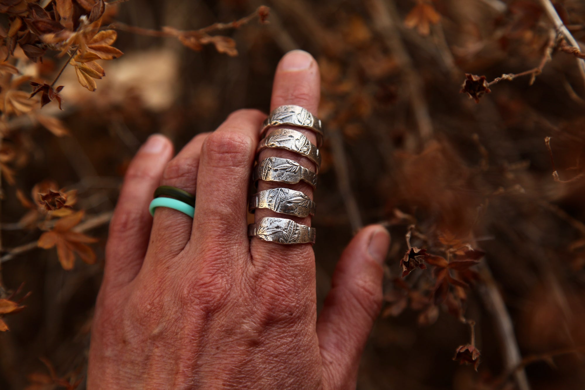 MADE-TO-ORDER. || Leaf Litter Band - Sterling Silver Ring