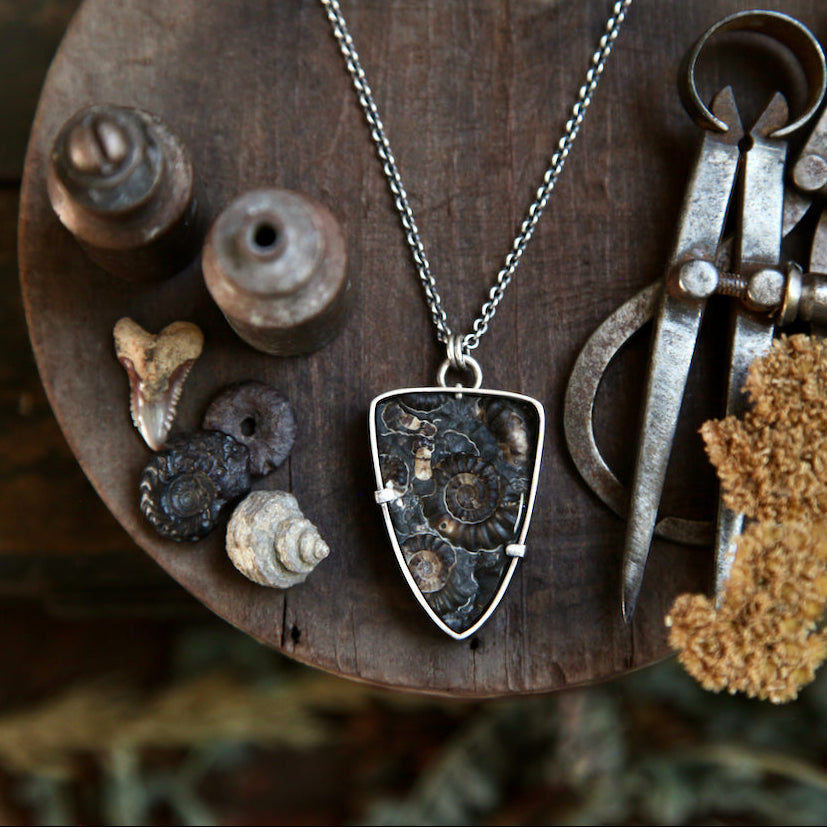No. 1 ||Marston Marble- Ammonite Fossil Necklace