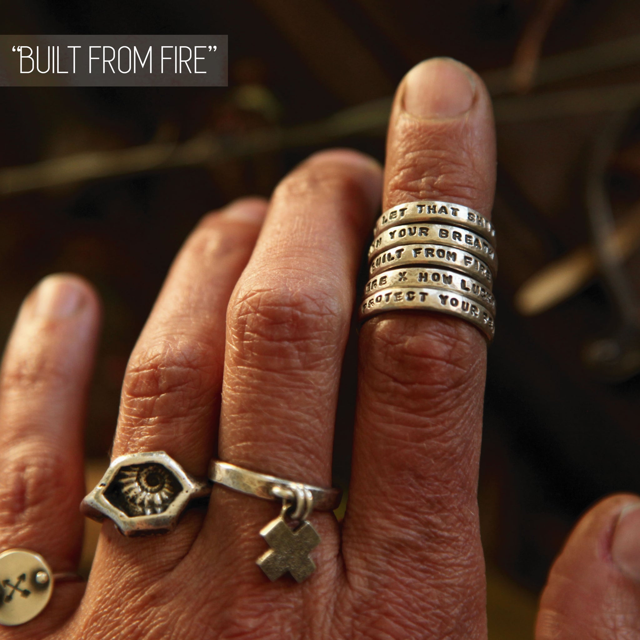 MADE TO ORDER || "Built from fire" Sterling Silver Quote Ring
