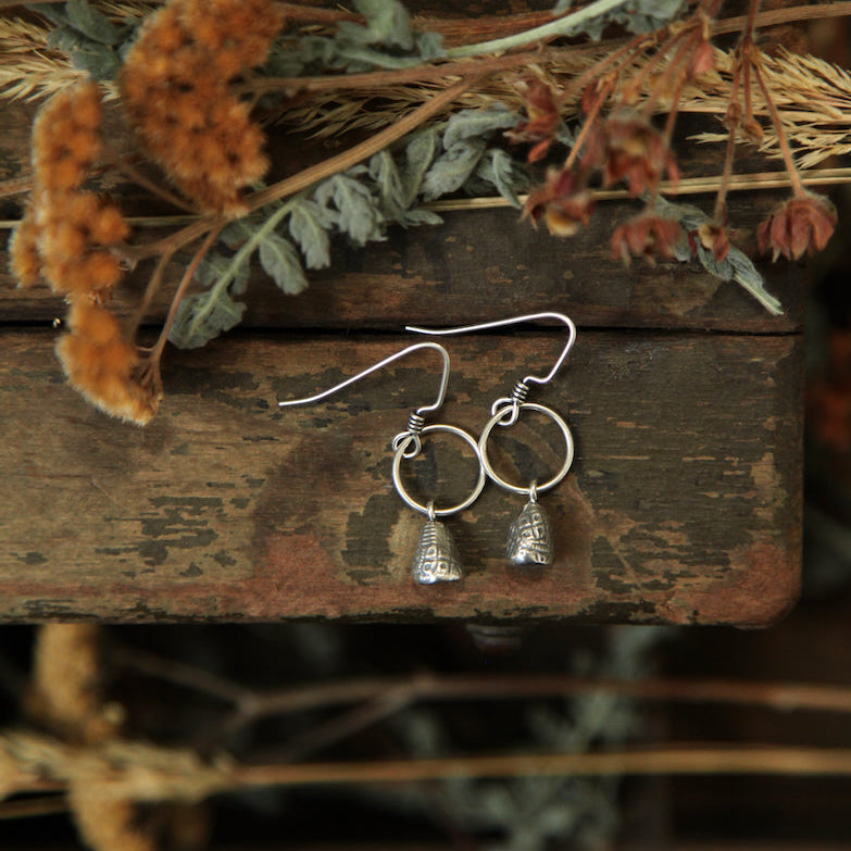NO. 14 - Heirloom - Silver Print Decorated Earrings