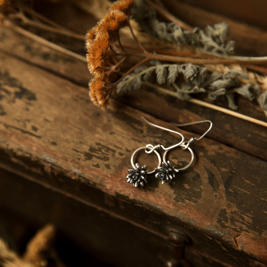 NO. 6 - Grounded - Silver Succulent Earrings