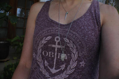 Maker/Hands Dirty - Silver Hand Necklace